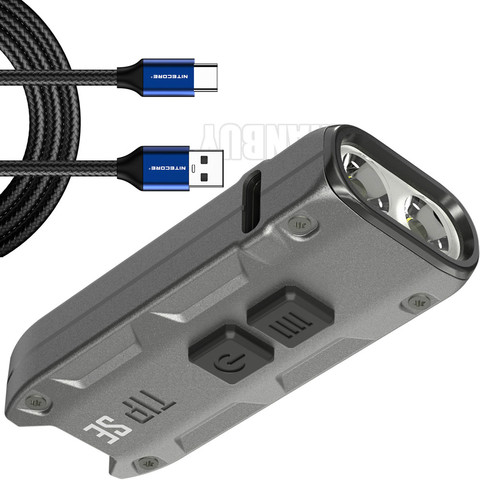 Nitecore TIP SE 700 Lumens 2x LEDs Mini Metal Key Lamp EDC small Rechargeable Flashlight Torch + UAC20 Type-C USB Charging Cable ► Photo 1/6