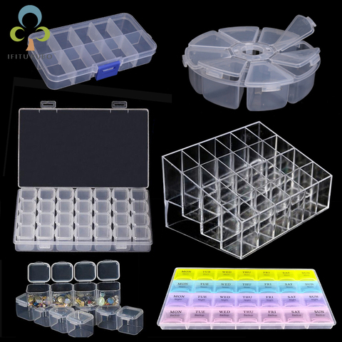 28 Grids Compartment Plastic Storage Box Jewelry Earring Bead Screw Holder  Case Display Organizer Container - AliExpress