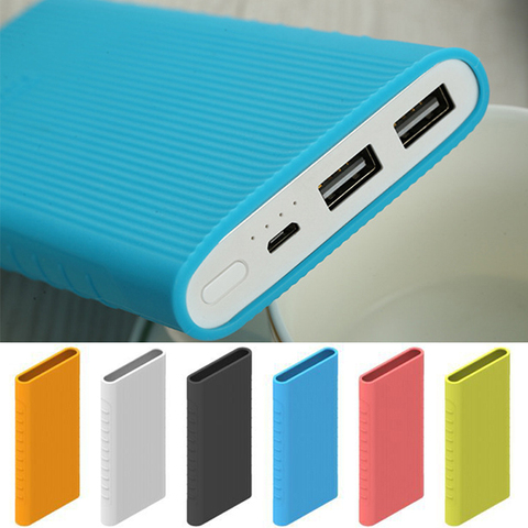 Protector Case Cover for New Xiaomi Power Bank 2 10000 MAh Dual USB Port Silicon Skin Shell Sleeve for Power Bank Model PLM09ZM ► Photo 1/6