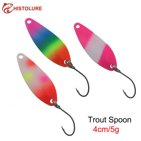 5g fishing metal Luminous spoon baits metal spinner lure trout spoon  bait wobbler artificial spoon ► Photo 1/5