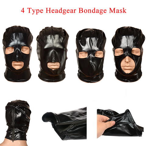 Sexy Coated Headgear Bdsm Bondage Mask Harness Bondage Head Cover Restraint Adult Game Cosplay Sex Toy For Women Men Couple ► Photo 1/6