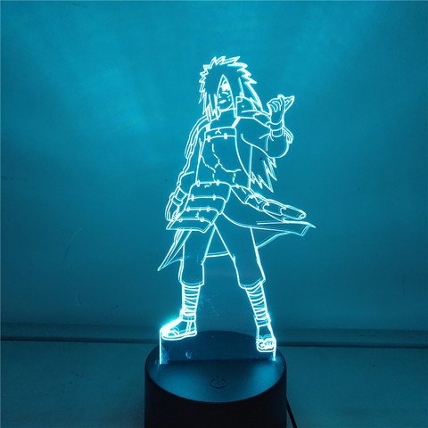 Naruto Uchiha Madara Anime Figures 3D LED Color Changing Action Figma Toys Shippuden Madara Night Lights Model Collectible Doll ► Photo 1/6