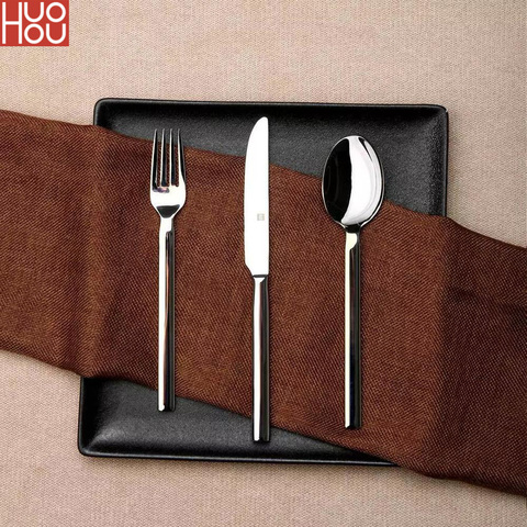 Huohou Stainless Steel Steak Knives Spoon Fork Tableware Quality High-grade Dinner Dinnerware Household Cutlery Set ► Photo 1/6