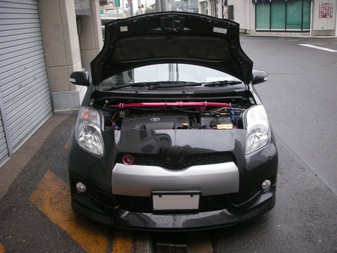 for 2005-2010 Toyota Vitz NCP91 hatchback Front Hood Bonnet Modify Gas Struts Carbon Fiber Spring Damper Lift Support Absorber ► Photo 1/6