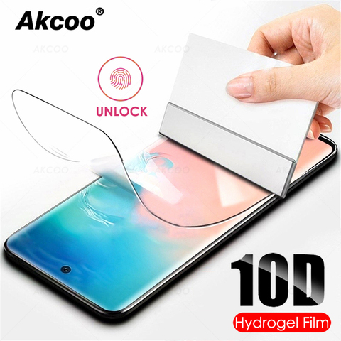 Akcoo Newest Note 10 Hydrogel film easy instal full glue for Samsung Galaxy S8 9 note 8 9 S10 Plus 5G screen protector soft film ► Photo 1/6