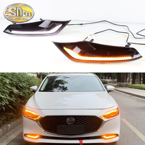 2PCS For Mazda 3 Axela 2022 Dynamic Turn Yellow Signal Function 12V ABS Waterproof Car DRL Lamp LED Daytime Running Light ► Photo 1/6