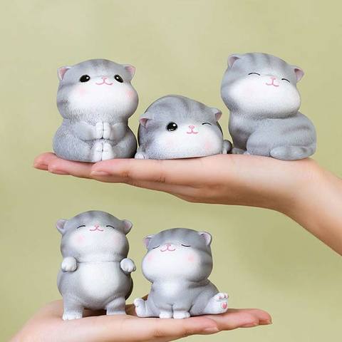 1Pcs Mini Lovely Cat Figurines Resin Cat Doll Handicraft Ornaments Creative Car Dashboard Home Decor Birthday Gifts Dorpshipping ► Photo 1/6
