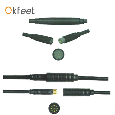 Okfeet Julet 7 9 Pin Waterproof Cable Straight Plug Electrical Ebike Extension Cable Connector for Electrical Bicycle Motor ► Photo 1/1