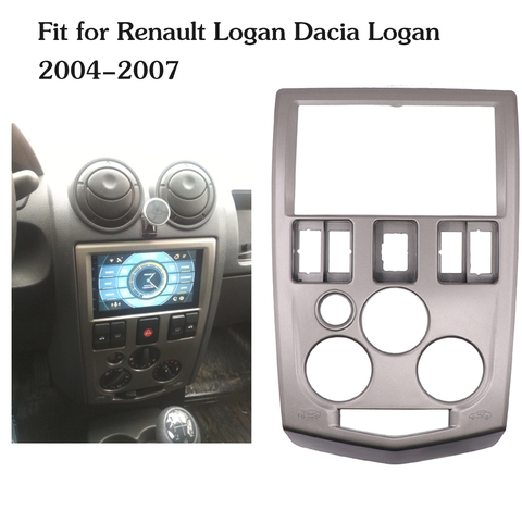 Frame for Radio 2 Din for Renault Logan Dacia Logan 2004-2007 for Renault DVD  Panel Plate Fascia Radio Double Din 2 Din Frame ► Photo 1/6