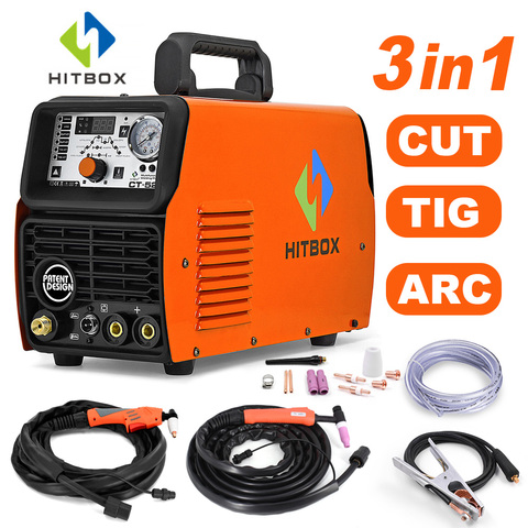 HITBOX Plasma Cutter 3 in 1 Arc Welder CT520 2T 4T Control Pulse Tig Stainless Steel Welding Cutting Machine 220V Multi Use ► Photo 1/6