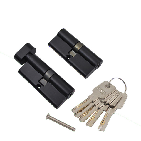 All Brass Black Cylinder Lock Door Window  Security  70mm Cylinder  Living Room  Lock Handle Customized  Brass Key ► Photo 1/5