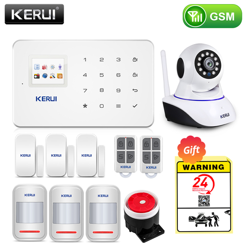 KERUI Wireless Home GSM Security Alarm System Kit APP Control With Auto Dial Motion Detector Sensor Burglar Smart Alarm System ► Photo 1/6