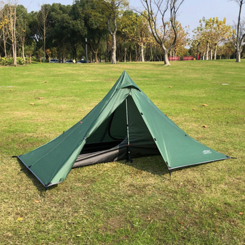 Single Person Ultralight Hiking Tourism Camping Tents，Portable Dual Layer Windproof Rainproof Rodless Pyramid 4 Season Tent ► Photo 1/6