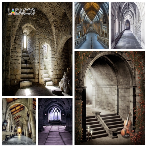 Laeacco Cave Dwelling Stone Arch Door Stairs Photography Backdrops Photographic Backgrounds Grunge Portrait Interior Photophone ► Photo 1/6