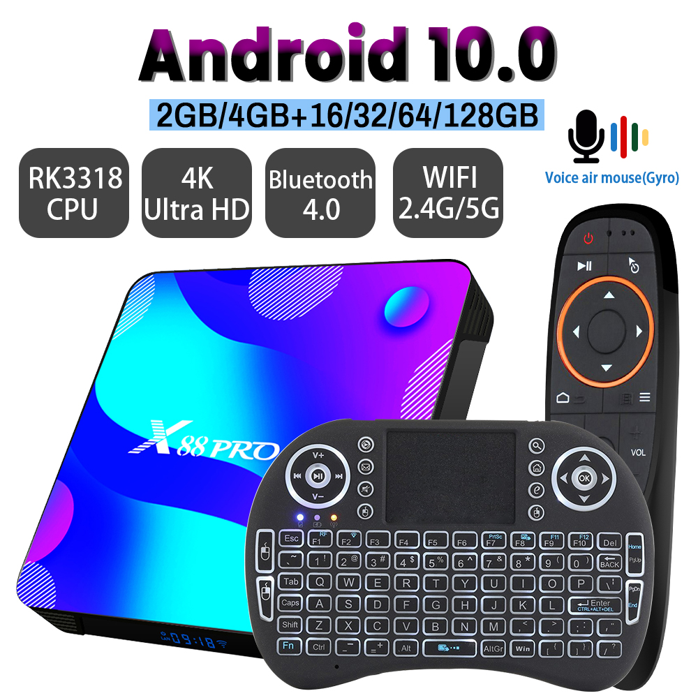 Android TV BOX X88 PRO 10 32G 64G 128G RK3318 4K 3D