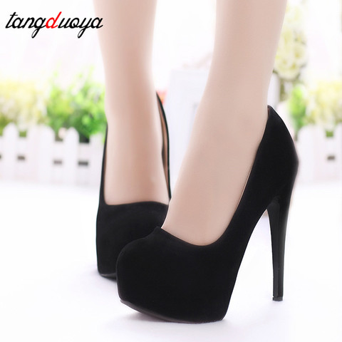 Super High Heel women's Shoes Waterproof Platform Single Shoes High Sexy pumps women shoes stiletto platform heels bridal shoes ► Photo 1/6