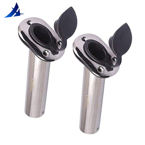 2 pieces Stainless Steel Flush Mount Fishing Rod Holder 15 Degree Rod Pod for Marine Boat ► Photo 1/4