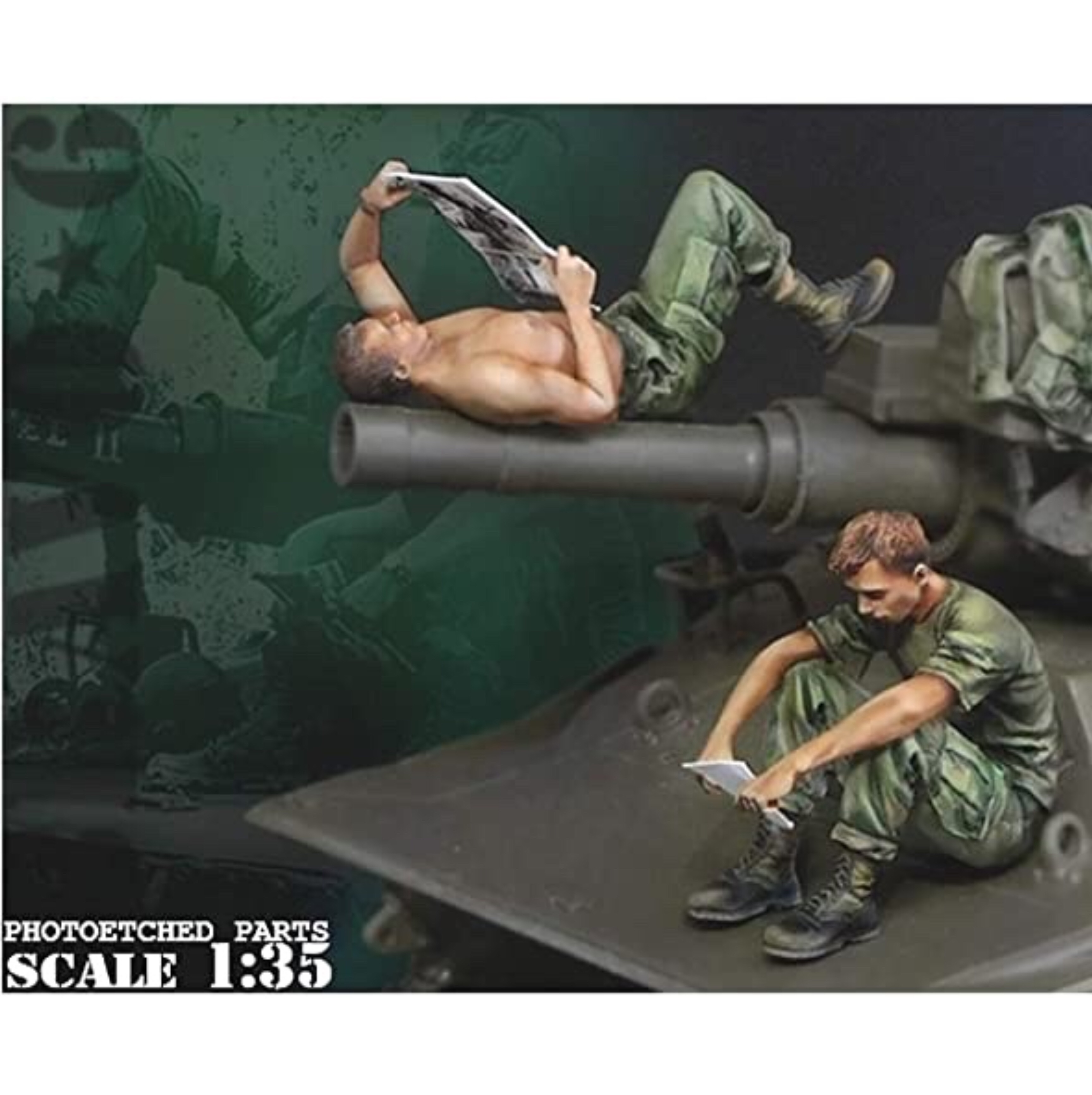 1/35 Resin Model Figure GK，World War II military theme (There are no tanks) Unassembled and unpainted kit ► Photo 1/1