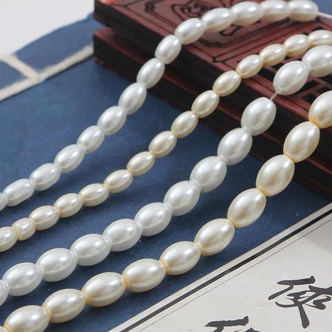 90-120Pcs/Lot 80cm/Strand Ivory White Oval Shape Glass Imitation Pearl Beads for DIY Necklace Earring Bracelet Jewelry Making ► Photo 1/6