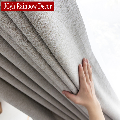 Linen Texture 100% Blackout Curtains for Bedroom Long Living Room Window Curtains Thermal Insulated Blinds Curtain Panels Drapes ► Photo 1/6
