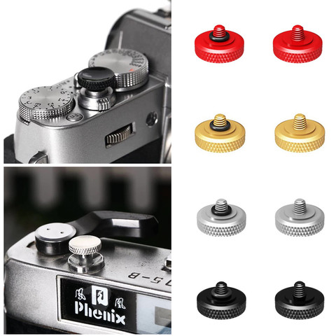 Brass Concave Shutter Release Button Rubber Ring for Fujifilm Leica Nikon  Sony
