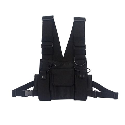 adjustable Black Vest Hip Hop Streetwear Functional Tactical Harness Chest Rig Kanye West Waist Pack Chest Bag Fashion Nylon C3 ► Photo 1/6