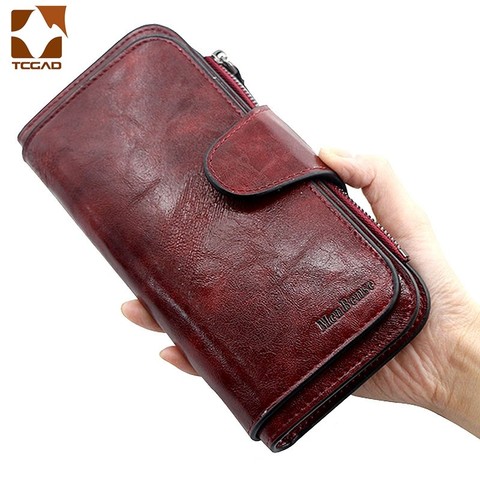 Women's wallet made of leather Wallets Three fold VINTAGE Womens purses mobile phone Purse Female Coin Purse Carteira Feminina ► Photo 1/6