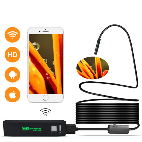WIFI Endoscope Borescope HD 1200P Mini Waterproof Camera 8LED Soft Cable Inspection Camera 8mm USB Endoscope For Android IOS ► Photo 1/6