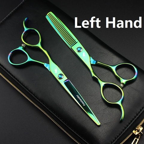 Freelander 6 inch Left Hand Hairdressing Scissors 440c Japan Steel Professional Barbershop Hair Cutting Thinning Scissors Set ► Photo 1/6