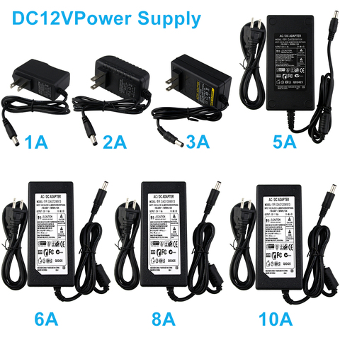 AC100-240V To DC 12V Led Driver PowerSupply transformator Lighting Adapter Charger EU/US /UK /AU Pulg 1A~10A For led Strip Neon ► Photo 1/5