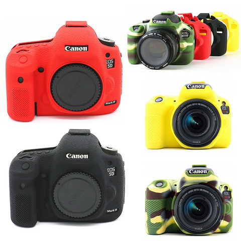 Silicone Skin DSLR Camera Bag Body Case for Canon EOS R 6D 80D 800D 750D 4000D 5DSR 5D Mark III IV 5D3 5D4 200D SL2 T100 T7i ► Photo 1/6