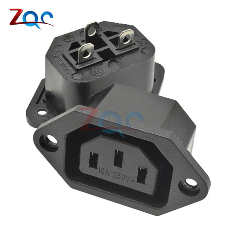 Chassis Female 15A/250V 3PIN 05231 AC IEC C13 C14 Inline Socket Plug Adapter Mains Power Connector Power Supply Output Outlet ► Photo 1/6