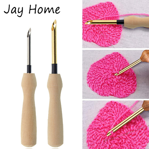 Wooden Handle Embroidery Pens Sewing Embroidery Punch Needle Weaving Tools DIY Felting Threader Craft Stitching Sewing Tools ► Photo 1/6