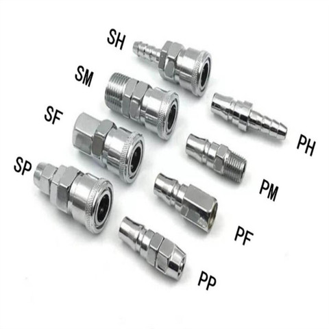Pneumatic fitting C type quick connector high pressure coupling SP SF SH SM PP PF PH PM 20 30 40 inch thread  (PT) ► Photo 1/1