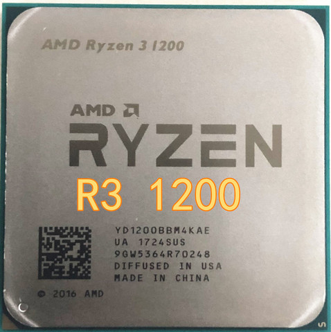 AMD Ryzen 3 1200 R3 1200 3.1 GHz Quad-Core Quad-Thread CPU Processor YD1200BBM4KAE Socket AM4 1200 ► Photo 1/2