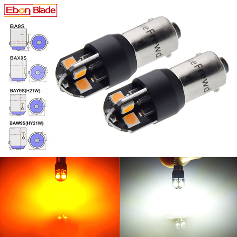 2x H21W BAY9S BA9S T4W T11 BAX9S H6W BAW9S HY21W LED Car Auto Backup Reverse Light Turn Bulb Side Lamp White Amber 6V 12V 24V AC ► Photo 1/6