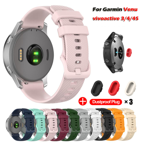 Zerobreak Watch Strap For Garmin Venu Vivoactive 3 Silicone  Wristband Strap For Garmin Vivoactive 4S 4 With Dustproof Plug ► Photo 1/6
