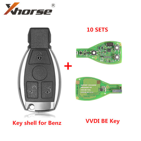 Smart Key Shell 3 Button for Mercedes Benz Assembling Can Choose Xhorse VVDI BE Key Pro Improved Version With Logo ► Photo 1/5