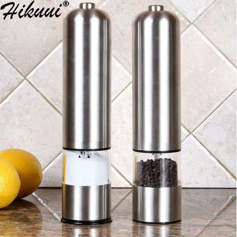 Best Salt pepper grinder Automatic Stainless Steel Spice Cumin Grinder for Food Adjustable Coarseness Seasoning Tool Cooking ► Photo 1/6
