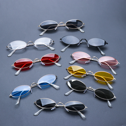 Hot Sale Unique Fashion Vintage Shades SunGlasses Elegant okulary Retro Small Oval Sunglasses Women Men Eyeglasses gafas oculos ► Photo 1/6