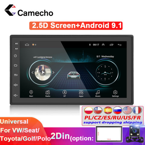 Camecho 2 din Car Radio Android Car Aoturadio GPS WiFi Bluetooth MirrorLink Car Multimedia Player for Universal 2din Car Stereo ► Photo 1/6