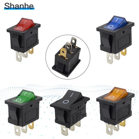 5pcs Mini 3 Pin Dashboard On Off Position Rocker Switch Illuminated Spst with Light ► Photo 1/6