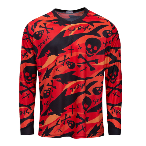 Skull Downhill Jersey Men Lycra Cycling Clothing Long Sleeve Sport Motocross Mountain Bike Clothes Offroad Male DH Bicycle Shirt ► Photo 1/6