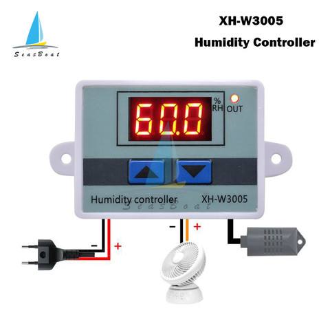 W3005 Digital Humidity Controller XH-W3005 12V 24V 220V Humidistat Hygrometer Humidity Control Switch Regulator Humidity Sensor ► Photo 1/6