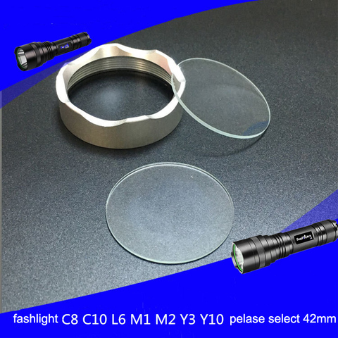 Glass Lens Flat lens Torchy Lens For Flashlight Lamp Glass C8 L6 C10 Diameter 20 21 38.3 42 51 55 60 63.5 65mm ► Photo 1/1