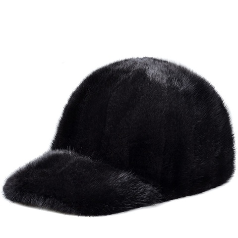 harppihop fur real mink fur hats marten skin fur hats mink mink hat men's Baseball Cap Hat peaked cap warm winter hat H921 ► Photo 1/2