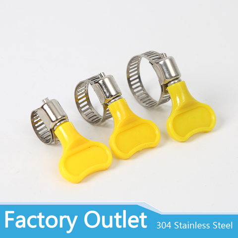 5Pcs Homebrew Pipe Clamp Fit 6mm ~ 29mm O.D Tube Plastic Handle Stainless Steel butterfly Hose Clamp B141 ► Photo 1/4