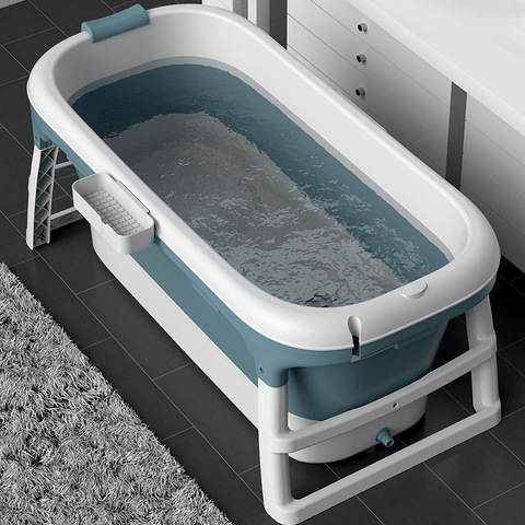 Home Convenience Lengthen Freestanding Bath Bucket Adult/Children Plastic Folding Bathtub ► Photo 1/6