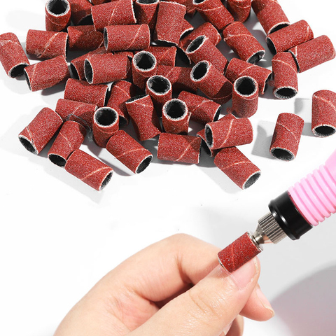 100Ps #80 #150 #180 #240 Sanding Bands Zebra Sand Ring Bit Manicure Pedicure Nail Electric Drill Machine Grinding Remover Cutter ► Photo 1/6