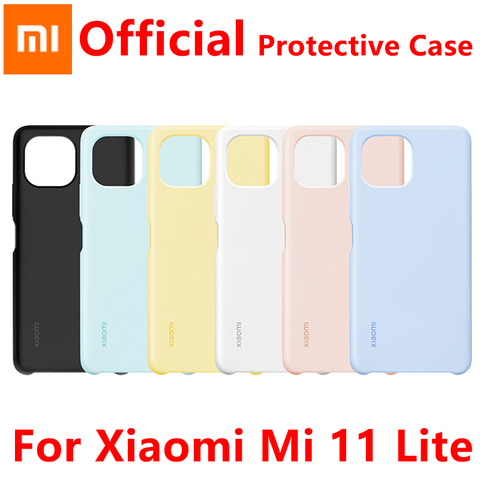 Official Xiaomi Mi 11 Lite Silicone Case Skin-friendly Soft Glue PU Back Cover For Xiaomi Mi 11 Lite ► Photo 1/5